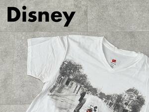 ☆送料無料☆ Hanes ヘインズ Disney ディズニー USA直輸入 古着 半袖 ミッキーマウス Tシャツ メンズ S ホワイト トップス 中古 即決