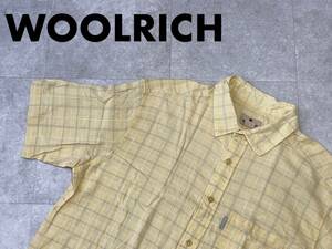 ☆送料無料☆ WOOLRICH ウールリッチ USA直輸入 古着 半袖 チェック シャツ メンズ XL イエロー トップス 中古 即決