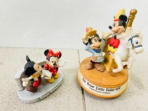 M834-O21-382 東京ディズニーランド Disney ディズニー 陶器人形 アンティーク いつか王子様が ミッキー&ミニー 高9-18×幅11-11.5cm ①