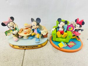 M830-O21-370 東京ディズニーランド Disney ディズニー 陶器人形 ミッキー&ミニー フィギュアリン 幅16-19×高12-14cm ①