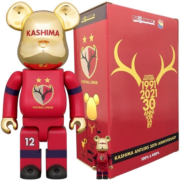 【送料無料～即決】 BE@RBRICK KASHIMA ANTLERS 30th ANNIVERSARY 100% & 400% 2種類セット ☆新品～未開封☆ MEDICOM TOY ベアブリック