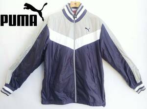 ◆PUMA*Lサイズ*フルジップジャンパー*薄手*やわらかい*裏地メッシュ*排熱性*灰色*ネイビー*紺色*ポケット2ヶ所*アウター*プーマ #5110