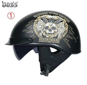 新品ハーフヘルメット ブラック半キャップヘルメット バイクヘルメット 帽 ジョッキーヘルメット、ヘルメット、半キャップ、半ヘル