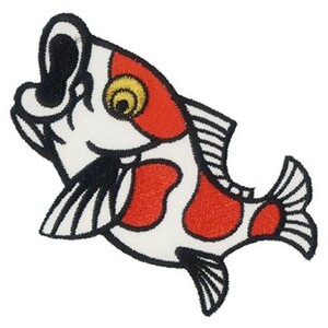 広島カープ 刺繍ワッペン 鯉 (K-0003) カープユニフォーム CARP 広島東洋カープ カープ女子 応援歌 刺繍 メール便 アイロン接着