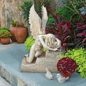 ハートブレイク・エンジェルス 嘆きの天使 ガーデン彫像 彫刻/ 守護天使 ガーデニング 庭園（輸入品）
