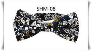 可愛い小花柄プリントの蝶ネクタイ（ネイビー）SHM-08