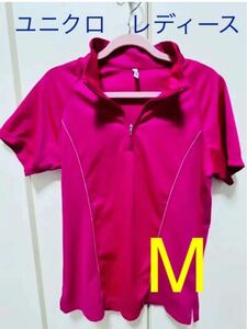 ユニクロ ポロシャツ スポーツウェア M / レディース ピンク 半袖シャツ
