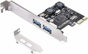 ELUTENG 拡張カード USB3.0 増設カード 2ポート PCI-Express to USB3.0増設ボード PCI-E