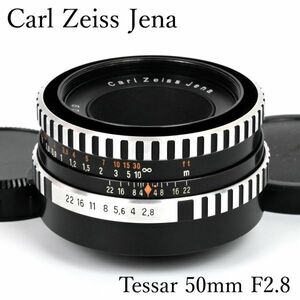 ◆Carl Zeiss Jena Tessar◆ 50mm F2.8 カールツァイス イエナ テッサー ◎M42マウント ドイツ オールドレンズ 標準単焦点 ゼブラ