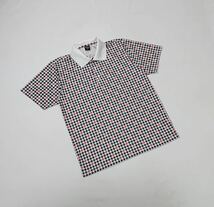 IGNIO イグニオ // 半袖 千鳥格子柄 ドライ ポロシャツ (白×黒×赤) サイズ M_画像6