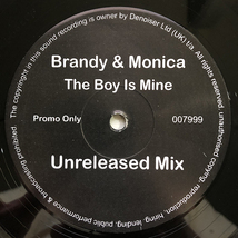 Brandy & Monica / The Boy Is Mine (Unreleased Mix) [Denoiser Ltd. 007999] PROMO DUB EDIT_画像1