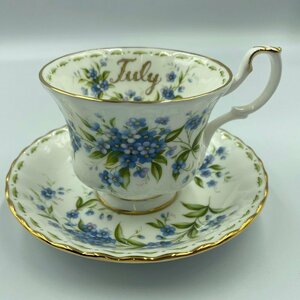 【保管品】Royal Albert July FORGET ME NOT＜食器＞7月 忘れない草 ロイヤルアルバード カップ ソーサー フラワー 