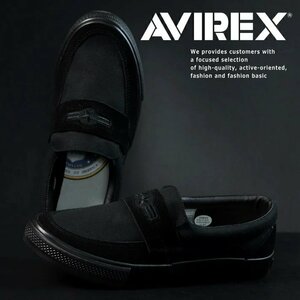 AVIREX アヴィレックス スニーカー REAPER ローファー メンズ ブランド ブラック AV3800 BLACK/BLACK 26.0cm 新品 1円 スタート /
