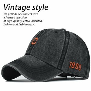 【C】Vintage style ローキャップ キャップ 帽子 メンズ レディース こなれ感 7988369 9009978 P-1 ブラック 新品 1円 スタート