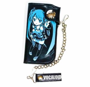 財布 初音ミク ボーカロイド 黒 ブラック 長財布 ボカロ グッズ 青 子供 ギフト プレゼント