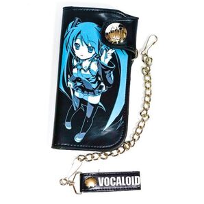 財布 初音ミク ボーカロイド 黒 ブラック 長財布 ボカロ グッズ 青 子供 ギフト プレゼント