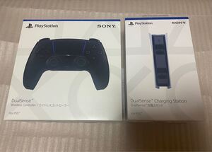 【新品】純正 DualSense PS5コントローラー ミッドナイトブラック+純正 充電スタンド