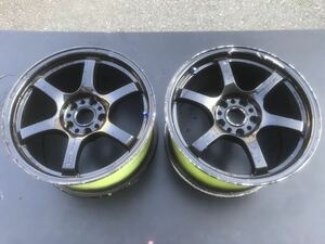 RAYS グラムライツ 57D 17インチ 9.0J +12 2本セット レイズ gram LIGHTS 17 × 9J 黒 ブラック 蛍光イエロー