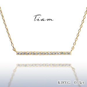 Tiam K18 Gold x Diamond Collece "Puro" Puro 0,13CT Bar Line Pendence NC002Y