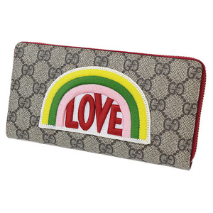 ( Gucci )GUCCI Rainbow LOVE GGs pulley m round long wallet box sack D7868