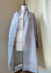 .. long cardigan F size gray silk for summer kimono remake hand made 