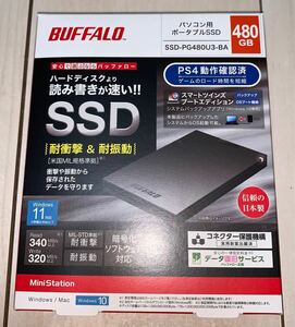 バッファロー ポータブルSSD SSD-PG480U3-BA ブラック 外付けSSD 480GB