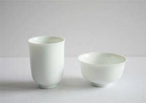 新品・未使用品 ★ 台湾茶器・茶杯と聞香杯・牙白 ★ 