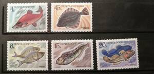 ソ連 魚(5種) MNH