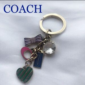 COACH キーリング コーチキーホルダー ストラップ ハート ピンク リボン