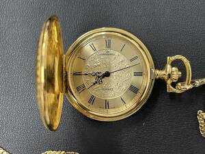 【1円スタート】CONTINENTAL コンチネンタル クォーツ 懐中時計 ゴールドカラー スイス製