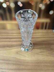 ボヘミア クリスタル花瓶 チェコ 美品　