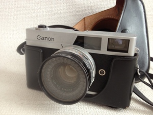 昭和レトロ ビンテージ Canon キャノン canonet キャノネット フィルムカメラ 日本製 ケース付 黒 動作未確認ジャンク 道楽札幌