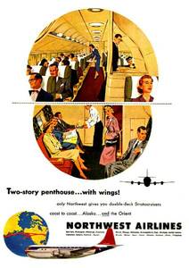 ●280F　1953年のレトロ広告 ノースウエスト航空　NORTHWEST