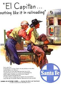 ●296F　1947年のレトロ広告 　サンタフェ鉄道　SANTA FE