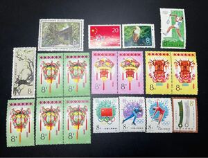中国切手　80年代　未使用　18枚不揃い