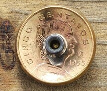 ●コンチョ ネジ式　メキシコ　5センタボ　イーグル　20mm ネジ ボタン コイン パーツ_画像2