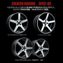 ステルスレーシング スペック02 16インチ 7J 4H-100 マットブラックポリッシュ 法人宛て送料無料 ホイール 1本価格_画像2