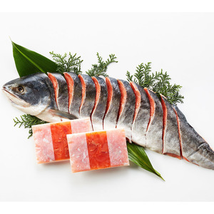 北海道産 新巻鮭&amp;鮭といくらのルイベ漬セット B (切身半身 700g・ルイベ漬 100g×2) ギフト グルメ