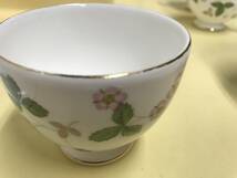 WEDGWOOD　BoneChina　WILD STRAWBERRY　ワイルドストロベリー　ウエッジウッド　カップ＆ソーサー　5客　中古品_画像10