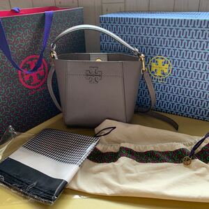 TORY BURCH ショルダーバッグ2way シルバーグレー