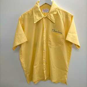 【オススメ】70s～ Pla-Shirt by Dunbrooke USA製 ヴィンテージ刺繍入 ボーリングシャツ サイズ不明
