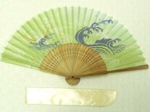 ma.. four season / new goods / fan inserting attaching / silk cloth fan set - wave . Fuji 