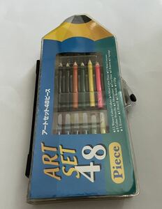 アートセット48ピース/新品/ART SET/水性カラーペン/クレヨン/色鉛筆/水彩絵の具/絵筆/鉛筆削り/消しゴム/スポンジ/液体のり/パレット