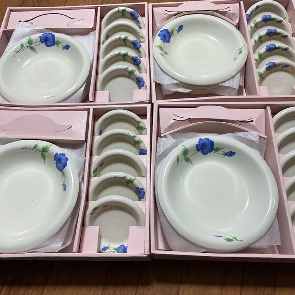 5客×4箱セット お皿 小皿 お花 昭和レトロ