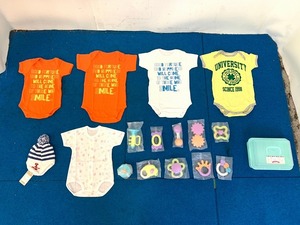 [ unused goods ] goods for baby set rompers / body suit 5 sheets knitted cap toy baby (80) *SF23EK-W