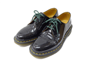 UK9【美品】Dr.Martens ドクターマーチン 1461 パテント レザー 3ホール シューズ ブラック メンズ エナメル