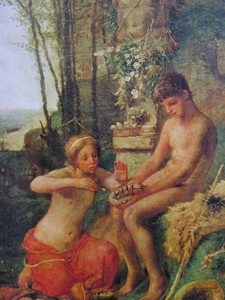 Art hand Auction Jean-François Millet, [Printemps (Daphnis et Chloé)], Extrait d'un rare livre d'art encadré, Bonne condition, Tout neuf avec cadre, Jean-François Millet, peinture, peinture à l'huile, portrait