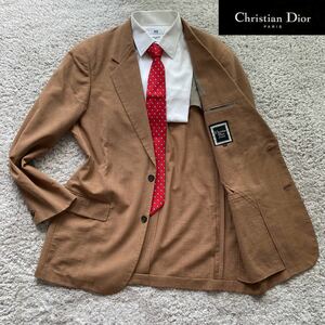 大きいサイズXL Christian Dior MONSIEUR クリスチャンディオール テーラードジャケット ブラウン ウール100% サマーウール 春夏用 2B