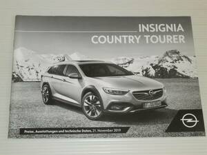 【カタログのみ】オペル　インシグニア　カントリーツアラー　INSIGNIA TOURER　プライス＆データカタログ　2019.11