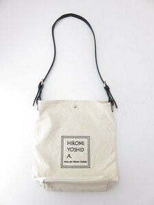 ヒロミヨシダ　HIROMI　YOSHIDA　ショルダーバッグ　鞄　布製　オフホワイト　